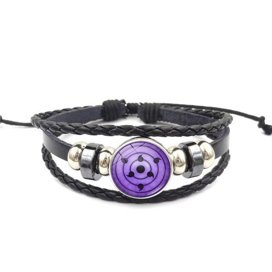 Kakashi Obito Uchiha Cosplay Braided Leather Anime Bracelet