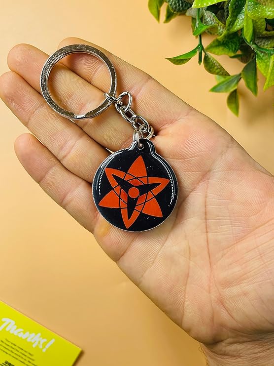 Naruto Anime | Sharingan Crystal 3D Model A | Metal Keychain for