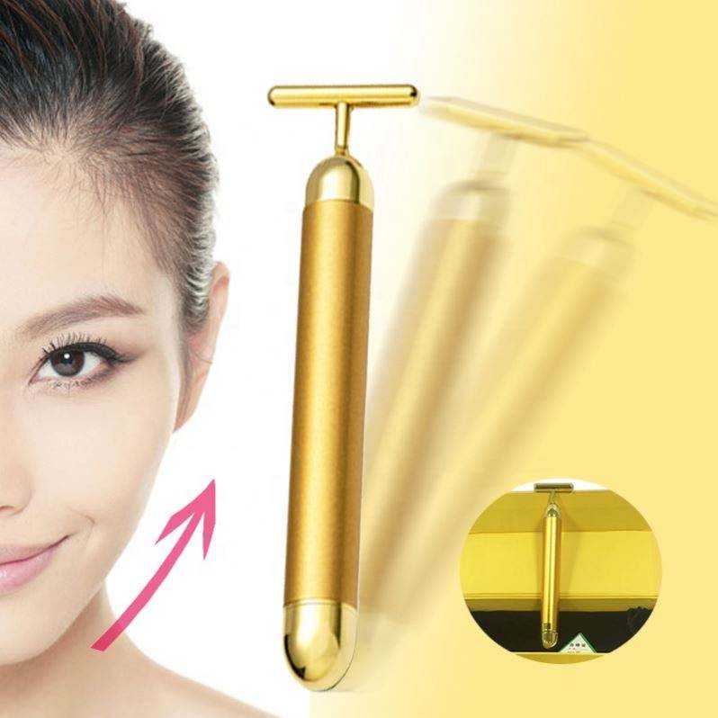 24K Gold Energy Beauty Bar Electric Facial Massage Roller